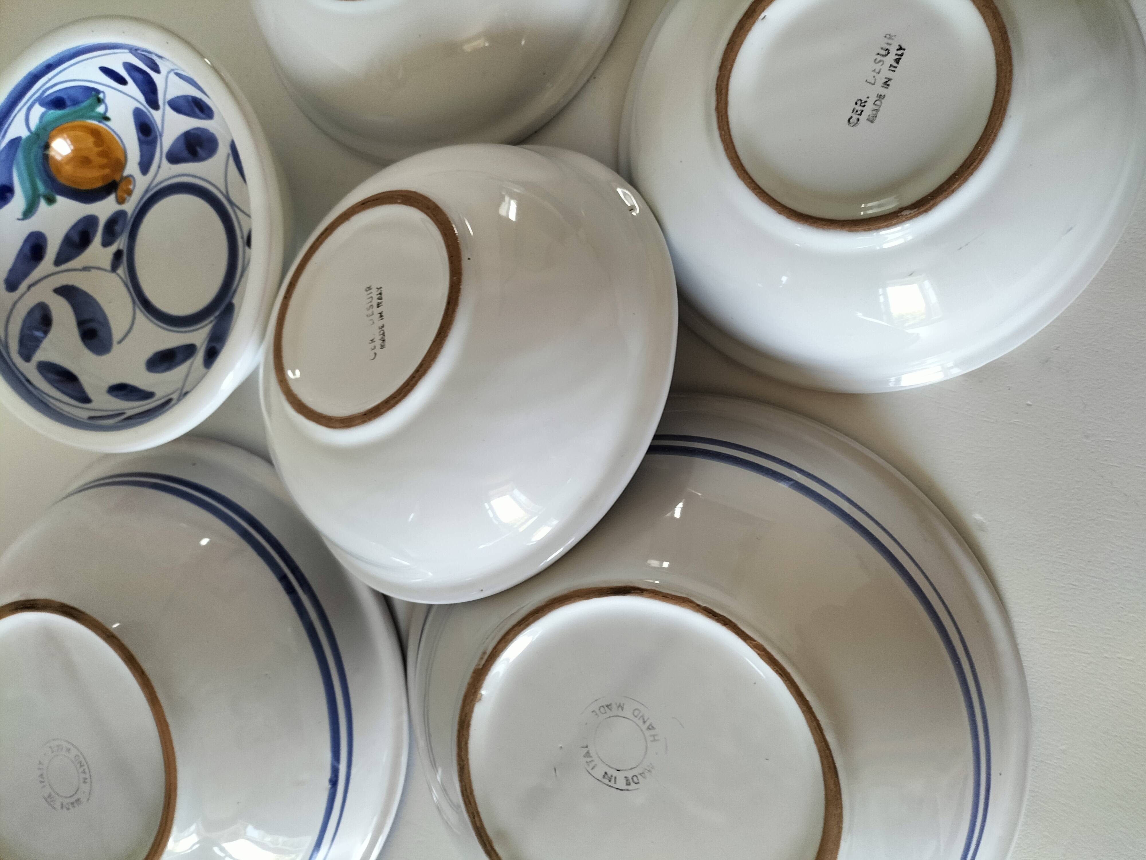 6 hand-painted ceramics – Desuir - Sicily