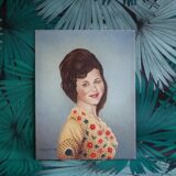 Oil painting on canvas woman, painting signed F. Rambaud