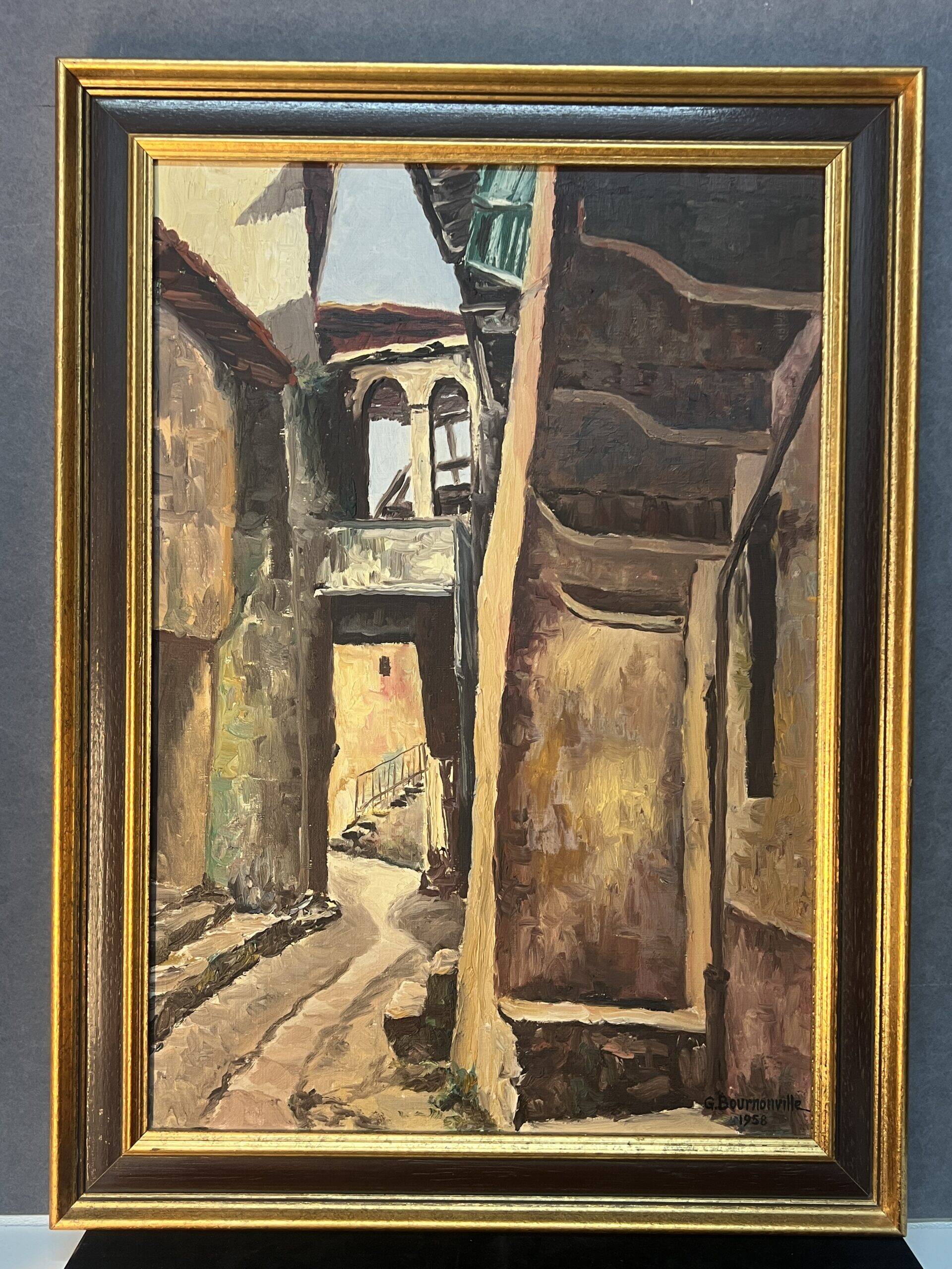 Painting by G. Bournonville, signed and dated 1958, oil on canvas