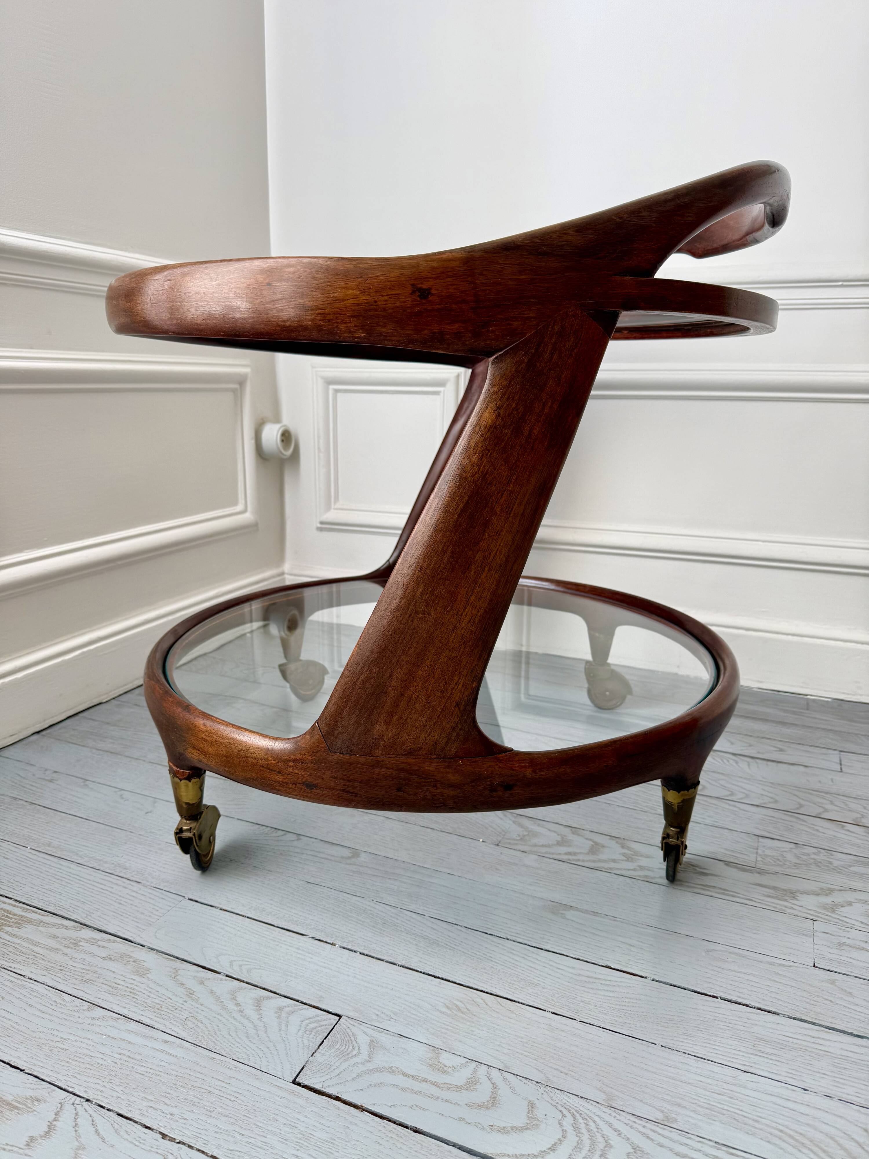 Cesare Lacca rolling coffee table service trolley