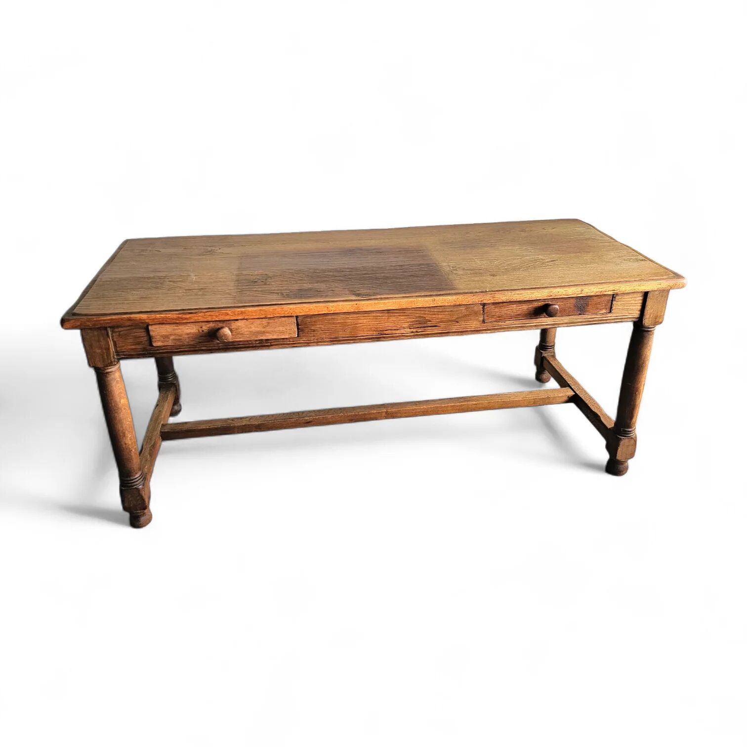 Solid oak French dining table / desk / 1900s