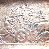 Gilded bronze pocket tray, signed Max Le Verrier: The attack of the chariot by the lions