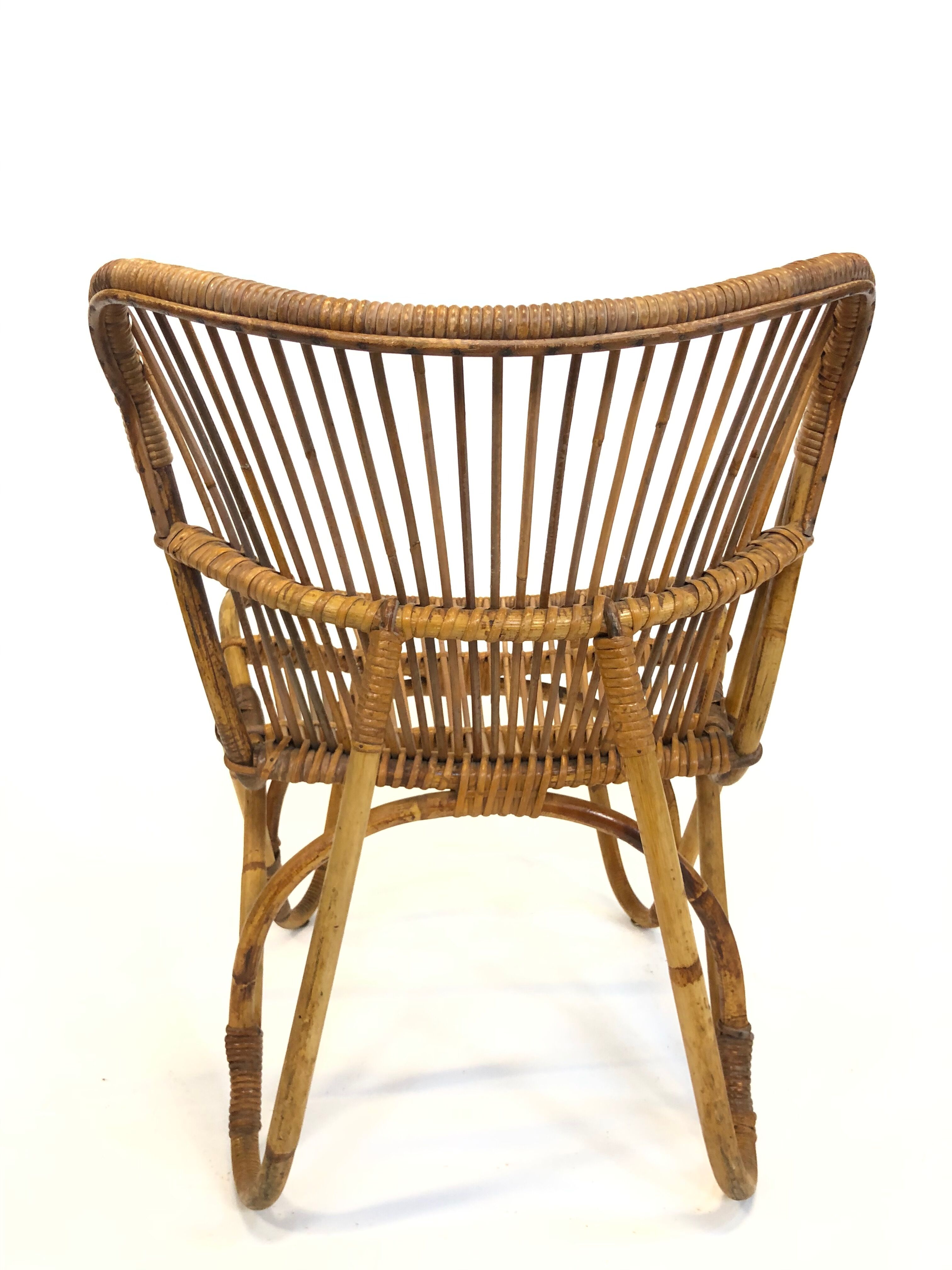 Rohe Noordwolde rattan chair, 1960, Netherlands