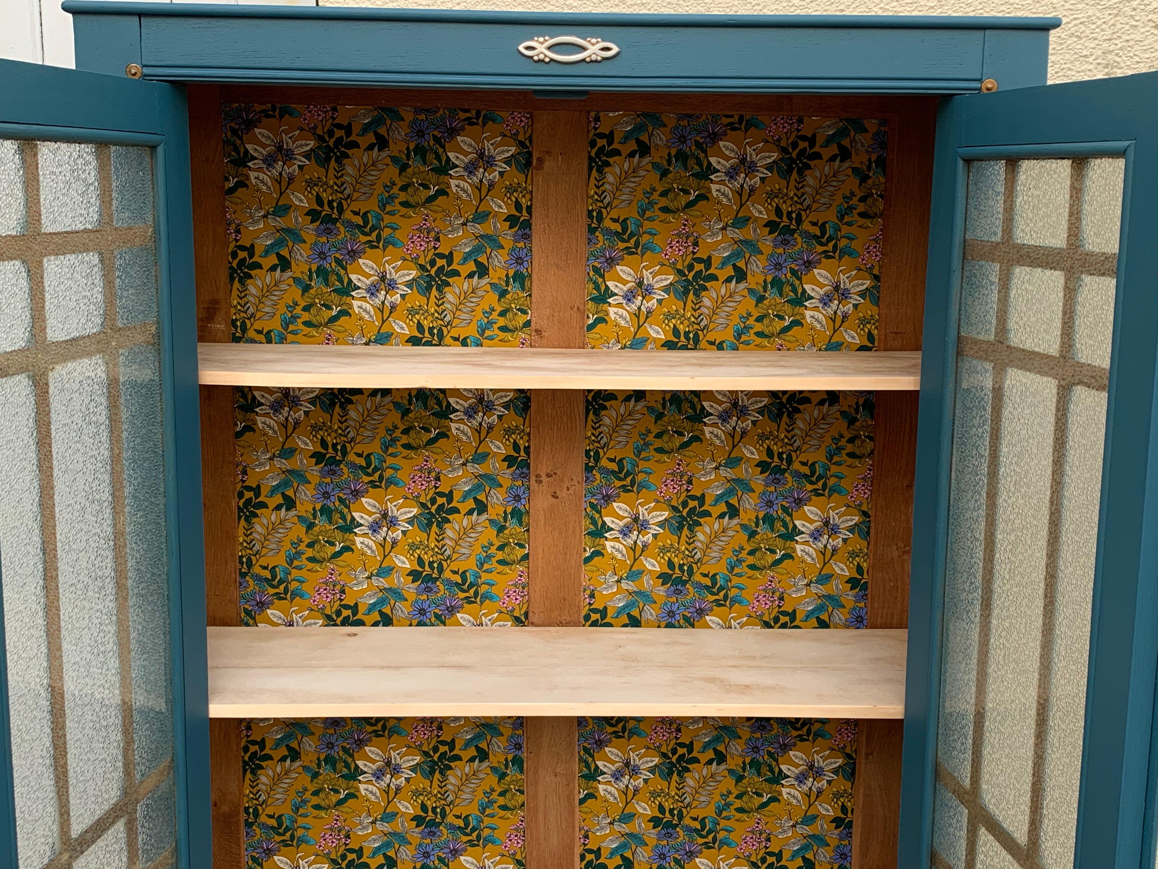 Glass-glazed Parisian wardrobe 1950