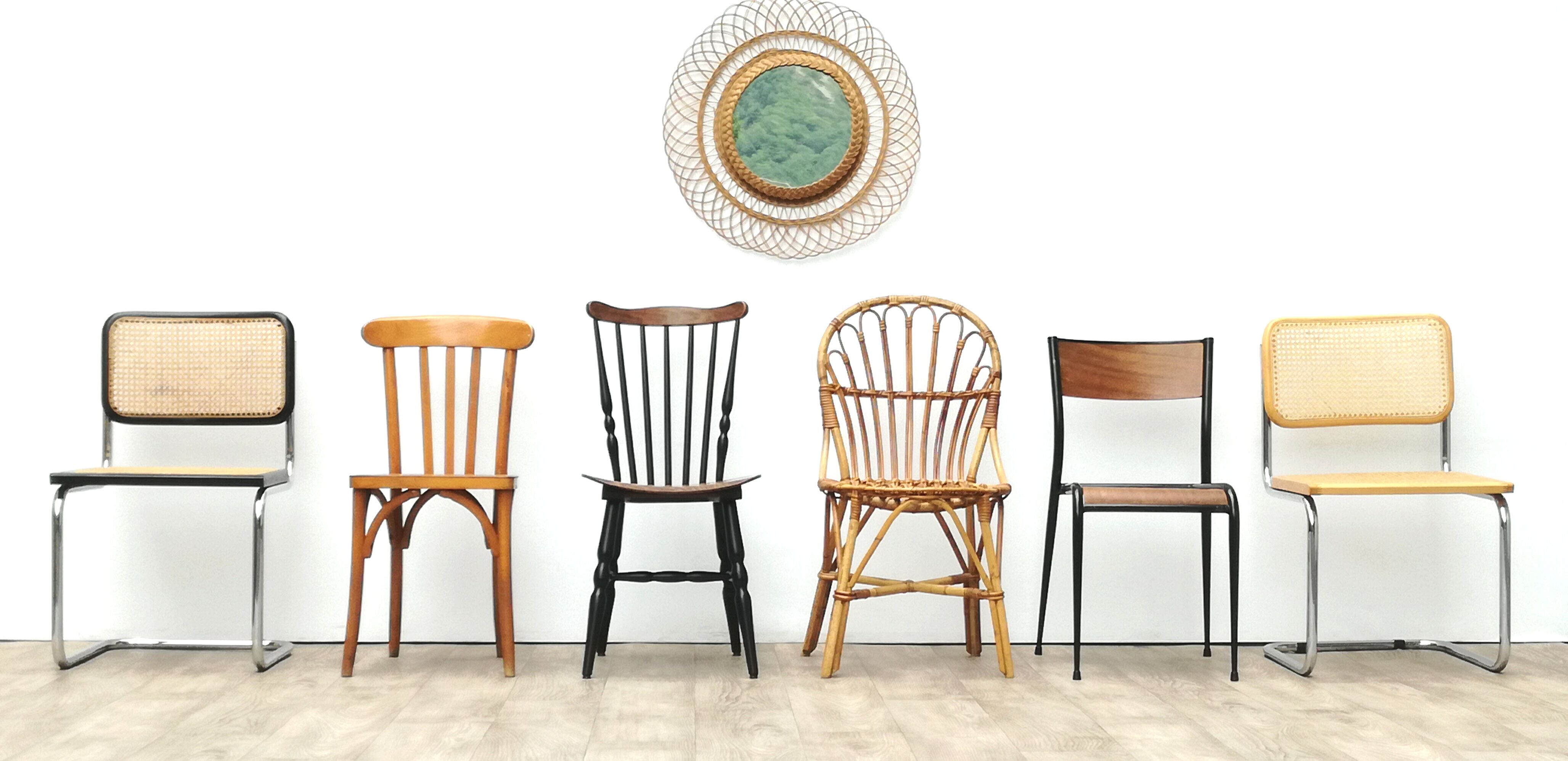 Lot of 6 vintage depareillees chairs