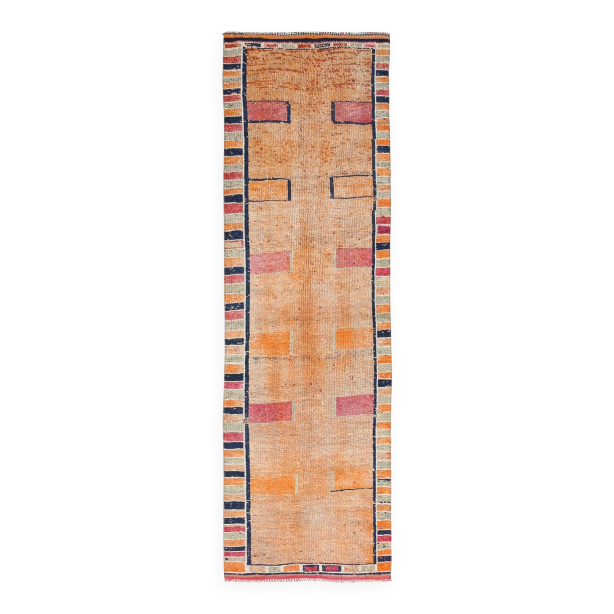 Rustic Boho Runner, Turkish Runner Rug, Sof Palette Rug, 86x302Cm