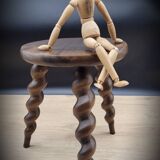 Tripod stool with twisted turned feet
