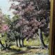Landscape painting of flowering trees, Huguette Eichwald