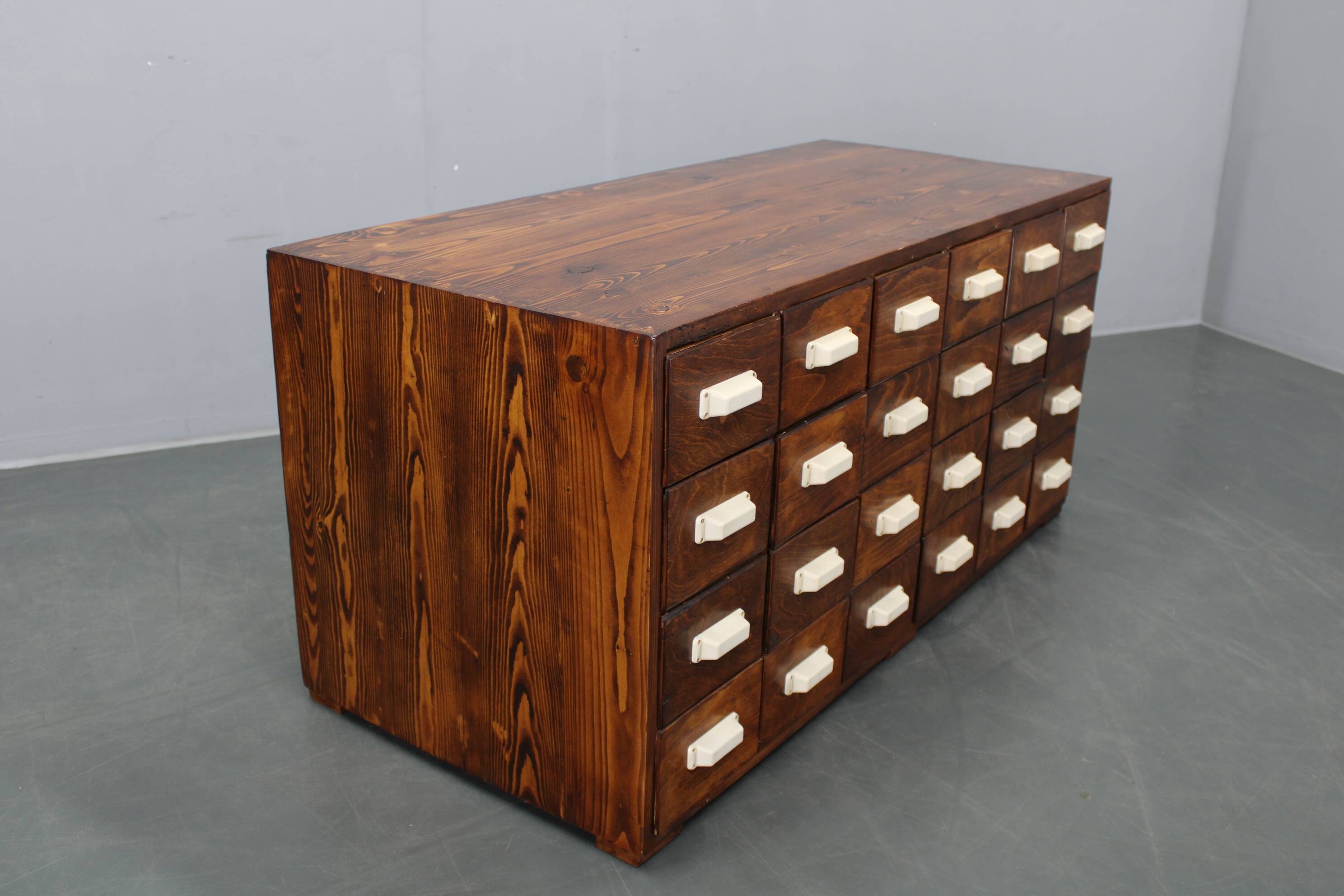 1940s Czechoslovak industrial bank drawer cabinet