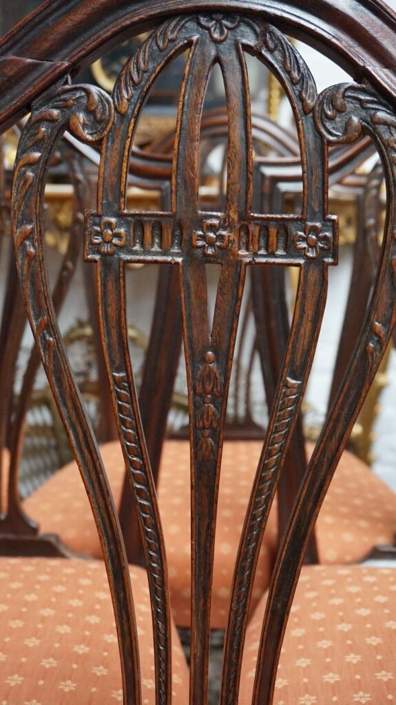 Lot of 6 george iii mahogany hepplewhite style chairs