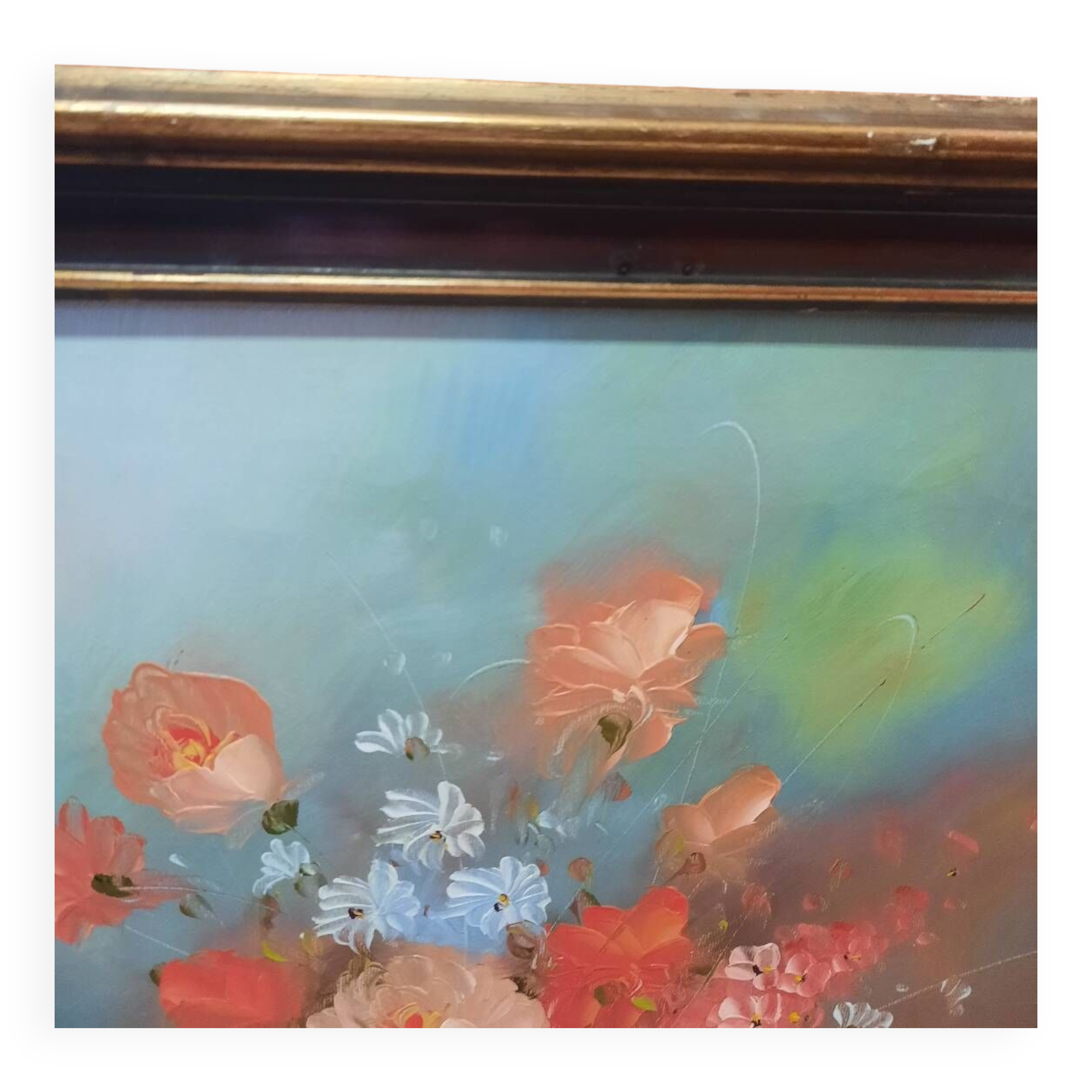 Painting flowers in a vase