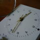 German-made earthenware wall clock 'S', vintage 1950s