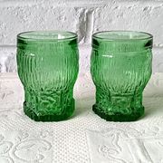 Vintage Bormioli green lemonade service from the 1970s, jug and glasses from Italy.