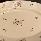Oval-shaped dish in Limoges porcelain decoration with Louis XV style barbels