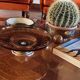 Art Deco large orange glass centerpiece / vide-poche, Italy 1940s