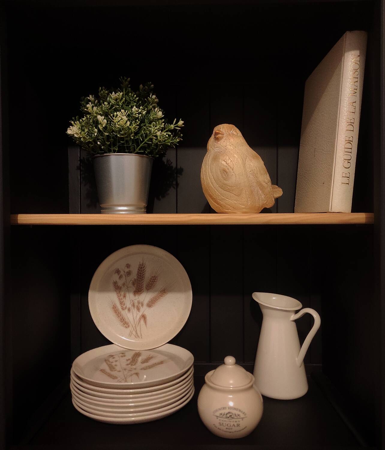 Black and wooden sideboard