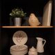 Black and wooden sideboard