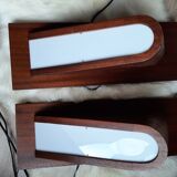 Paire de lampes scandinave bois et plexiglas