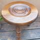 Brutalist tripod wooden stool in Charles Duduyt style.50/60