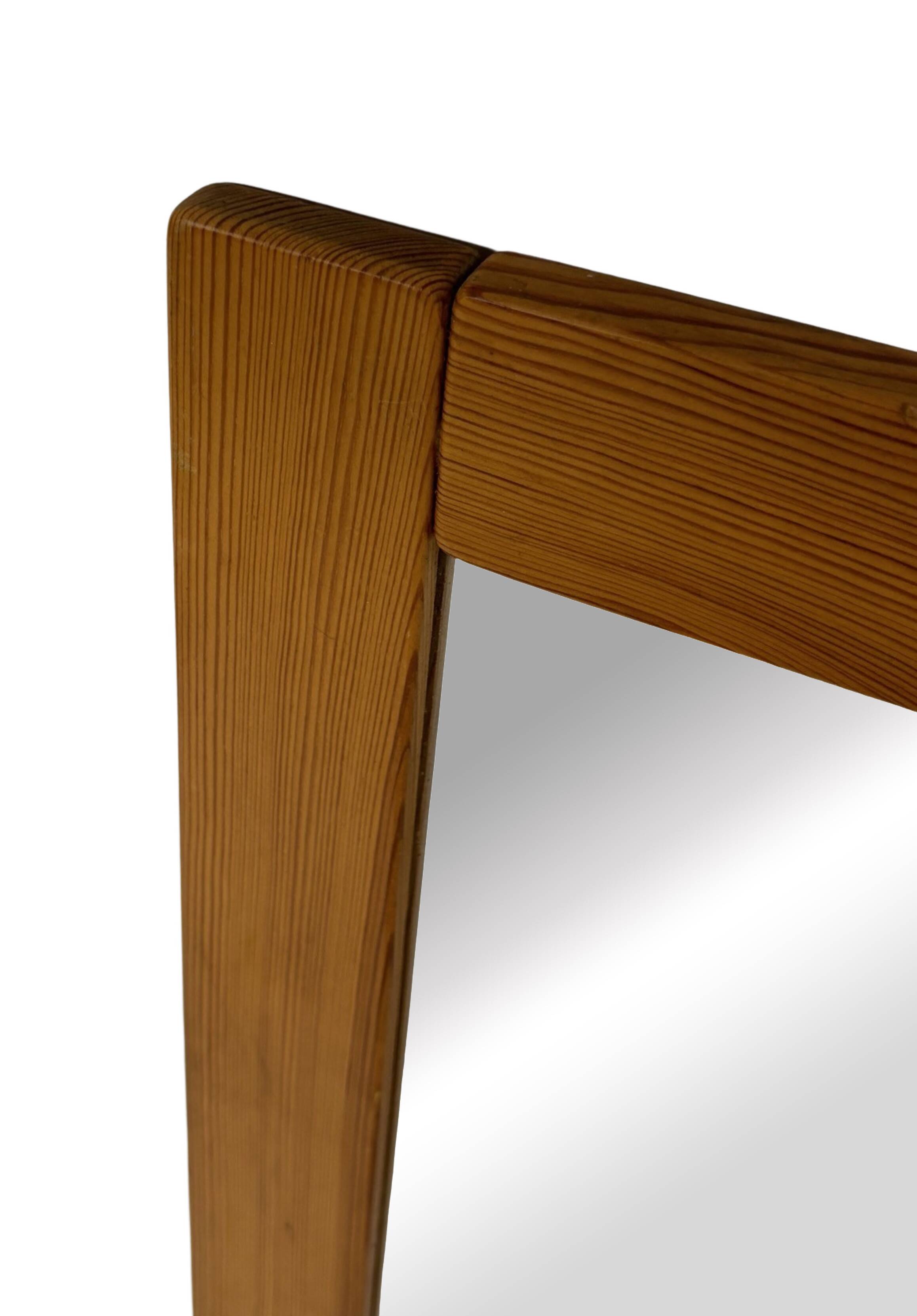 Vintage Pine Pinewood coat rack with mirror - 1970s design