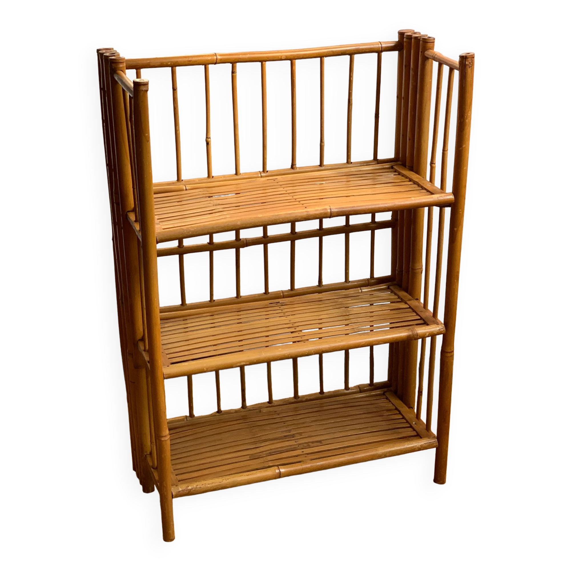 Folding bamboo shelf