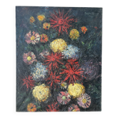 Flowers, knife oil, signed Roger Remy 1960