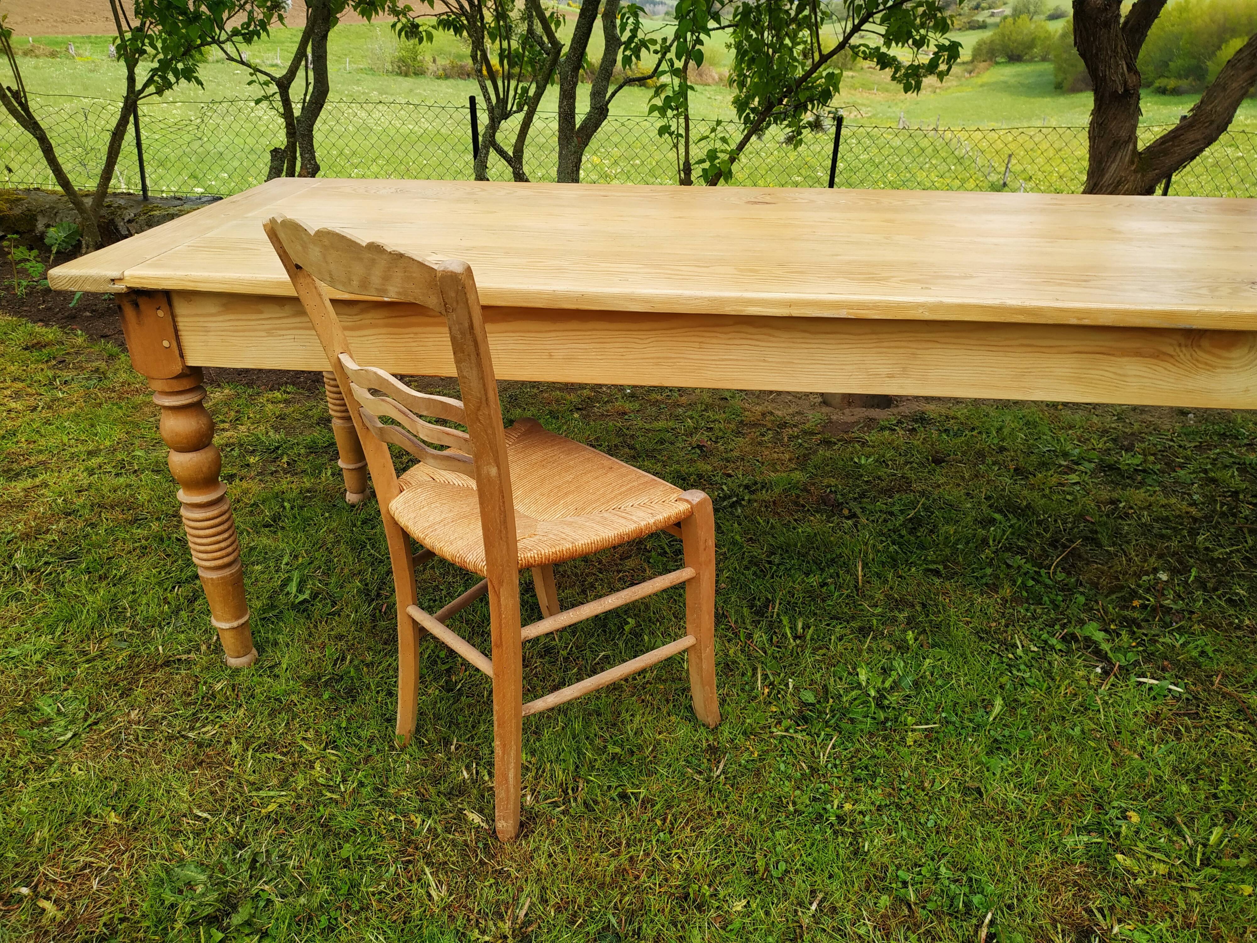 Antique farmhouse table, 3m20