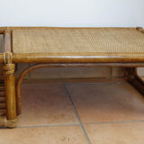 Table basse osier et rotin