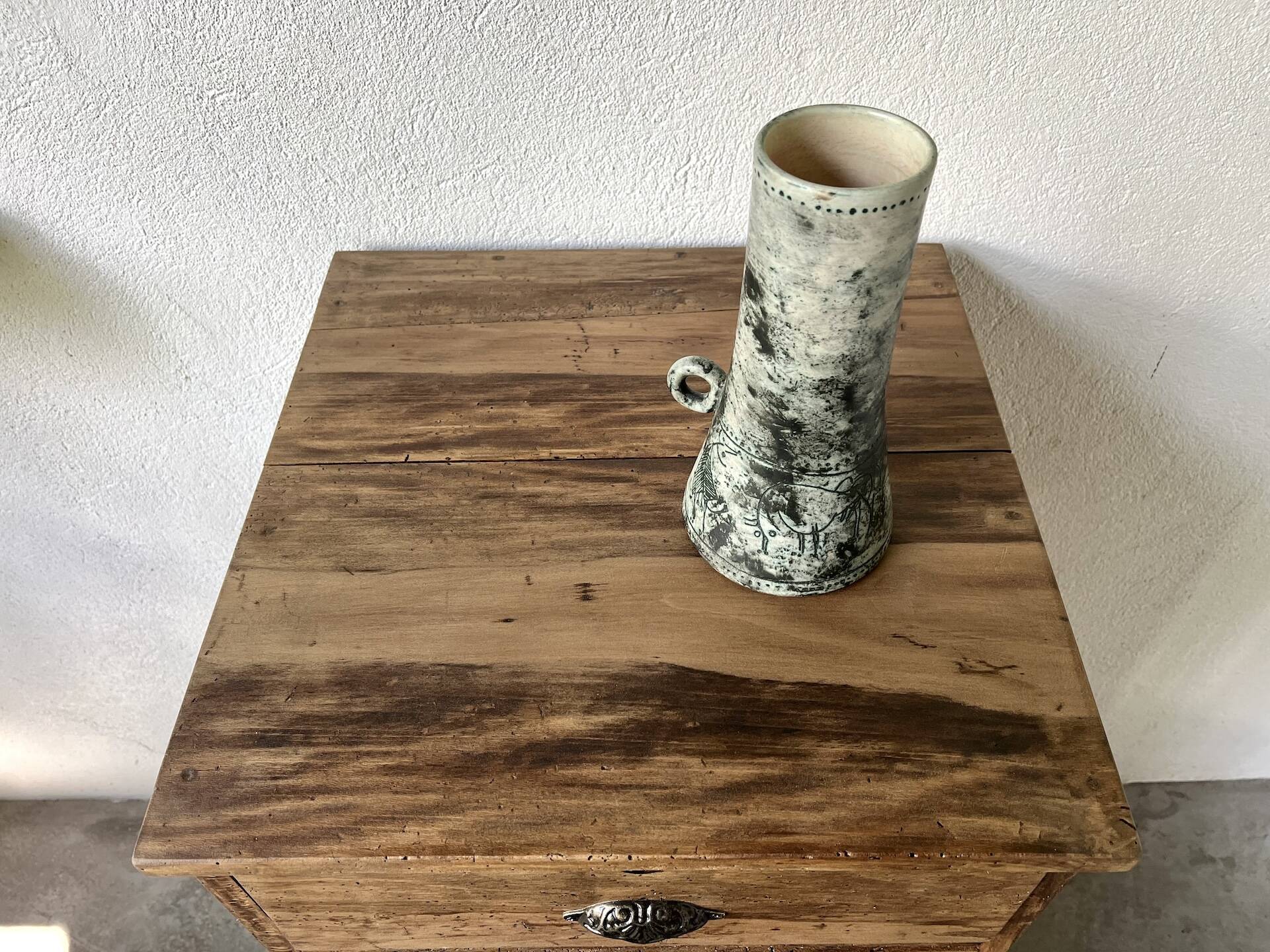 Small old vertical craft cabinet with 5 drawers