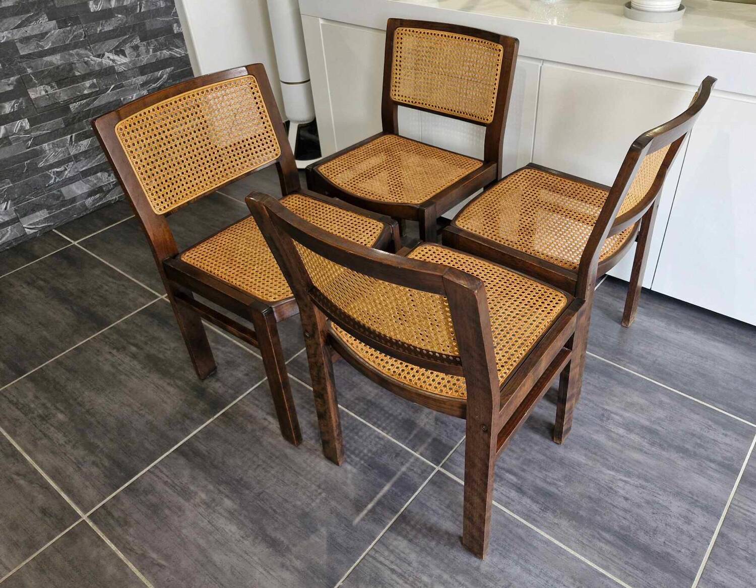Set of 4 Baumann chairs, 1970s