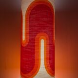 Orange opaline serpentine table lamp and vintage fabric