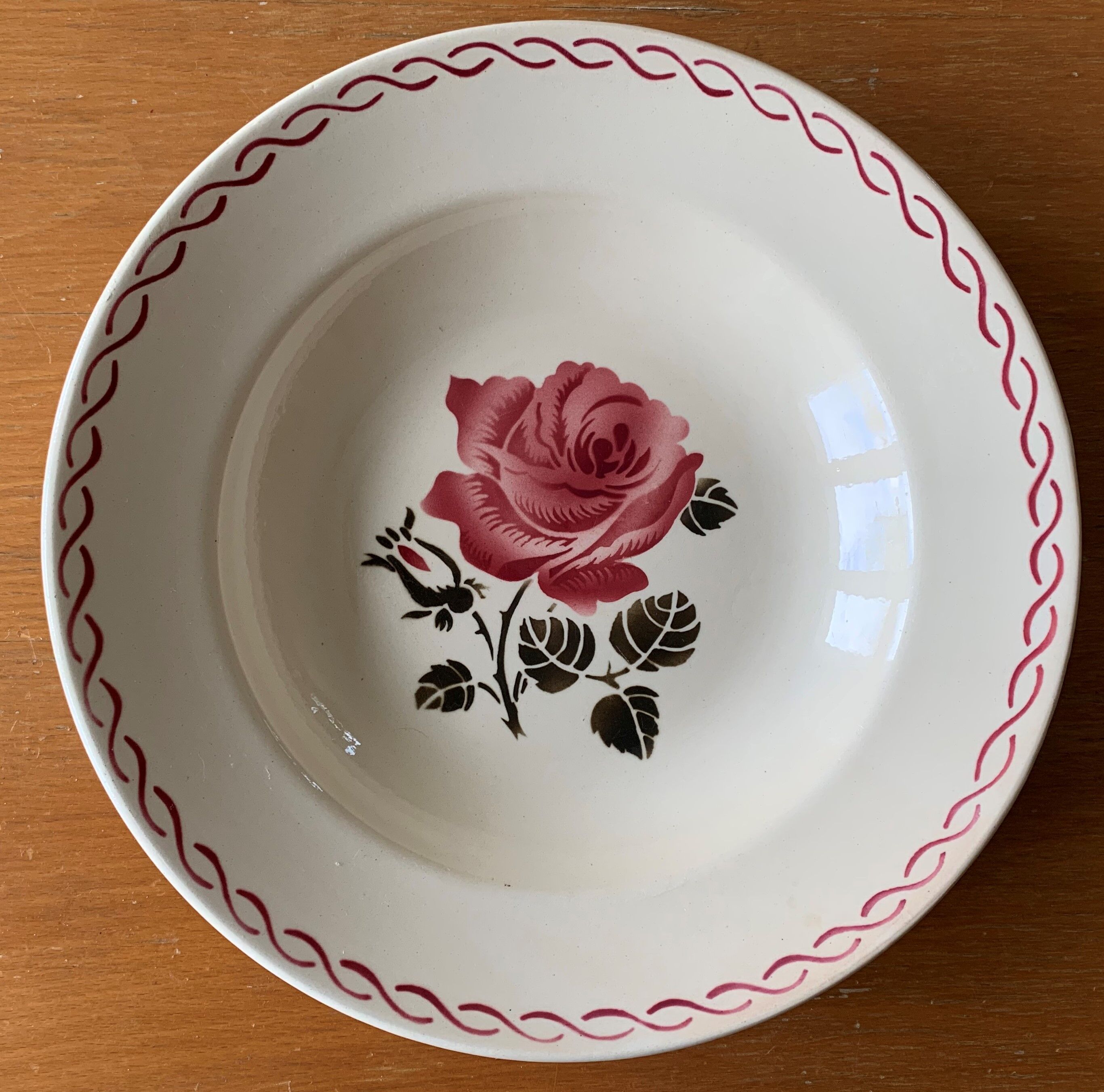 6 old hollow plates in earthenware from Badonviller