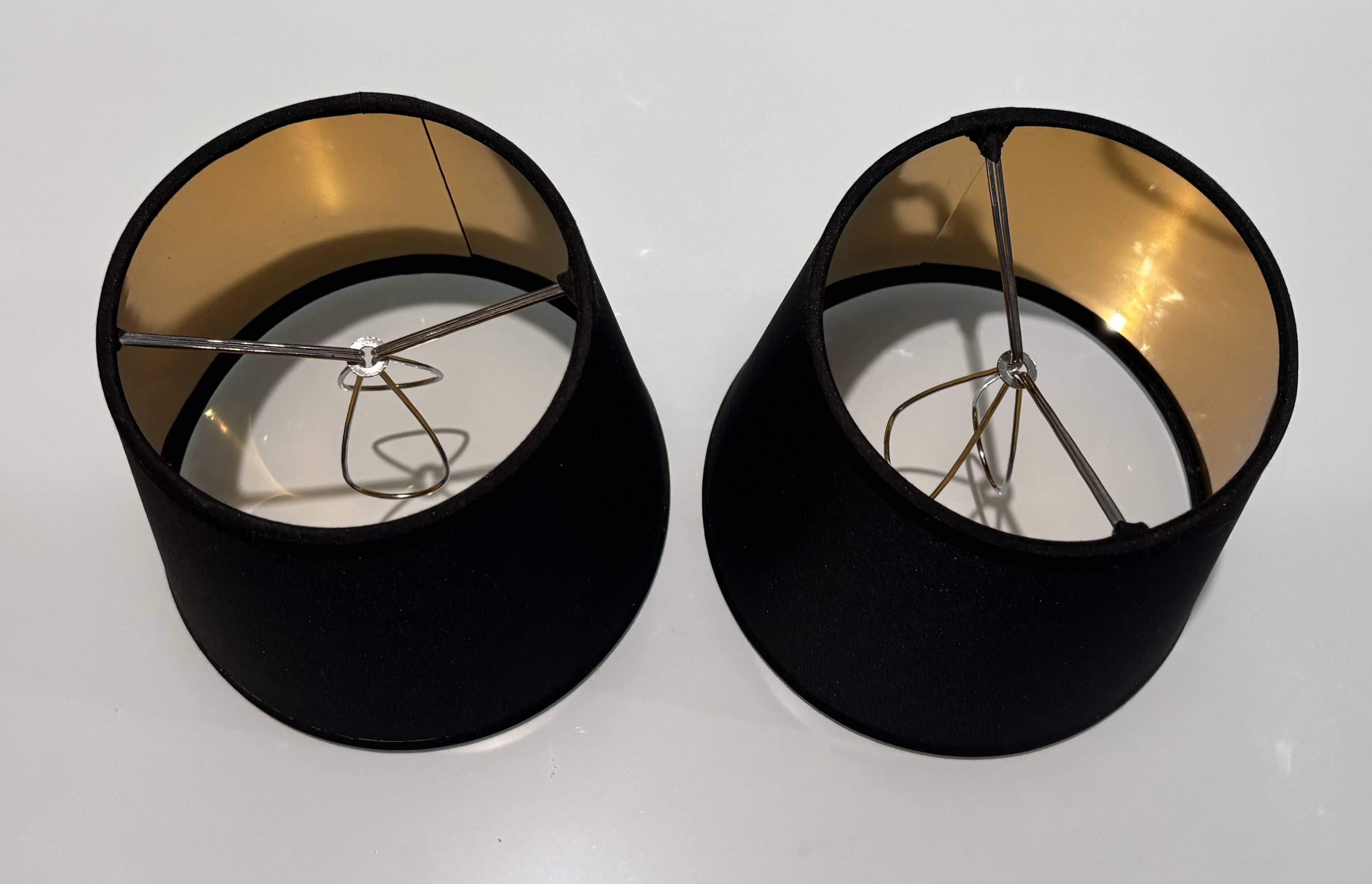 Pair of Empire Style Table Lamps with Patinated Black Bronze and Gilded Mounts