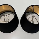 Pair of Empire Style Table Lamps with Patinated Black Bronze and Gilded Mounts