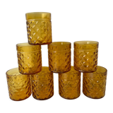8 amber glasses