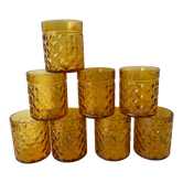 8 amber glasses
