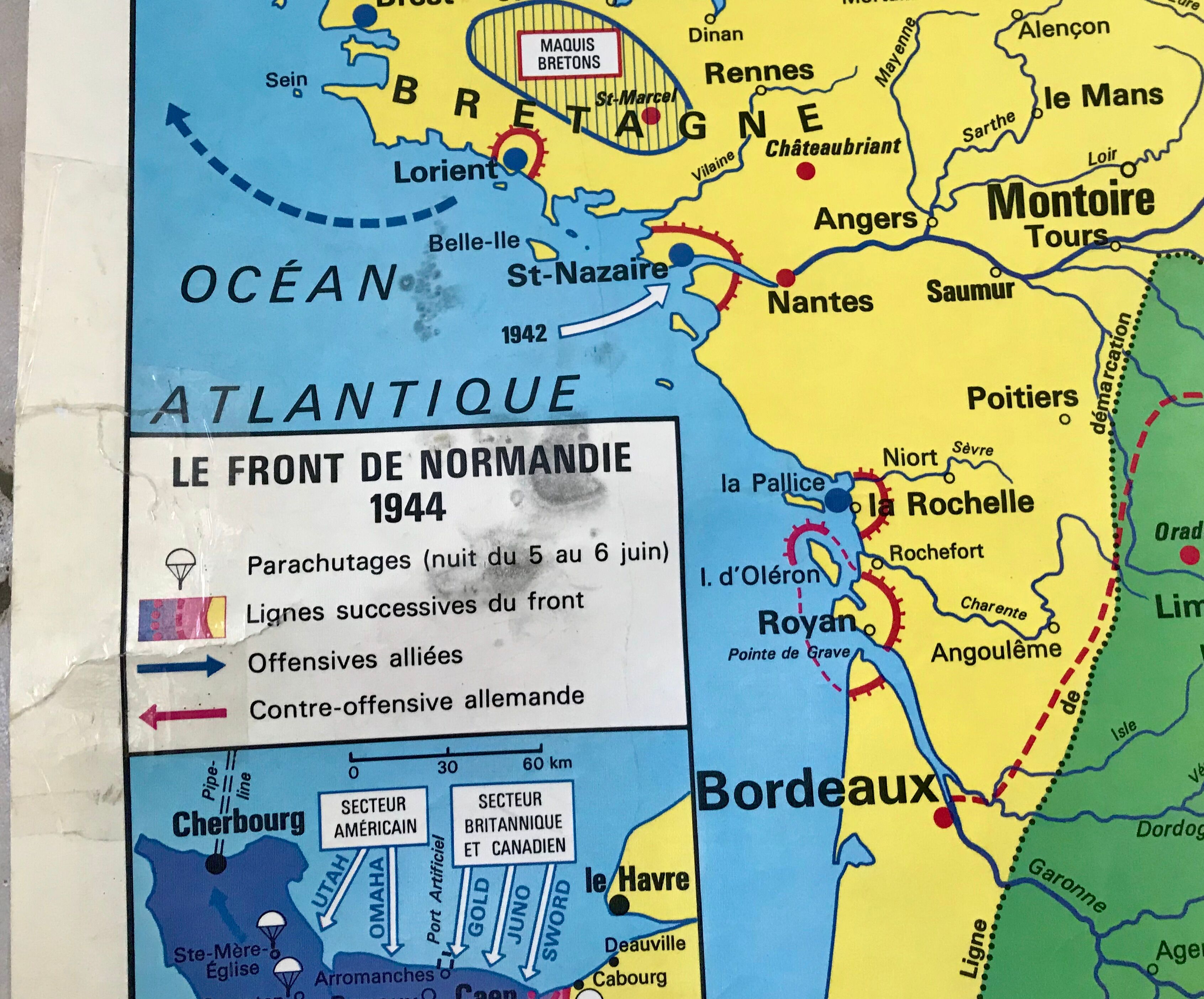 school map Librairie Armand Colin Reinhart and Wagret La France from 1939 to 1945 / 2nd GM 1970