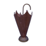 Hammered copper umbrella stand and brass