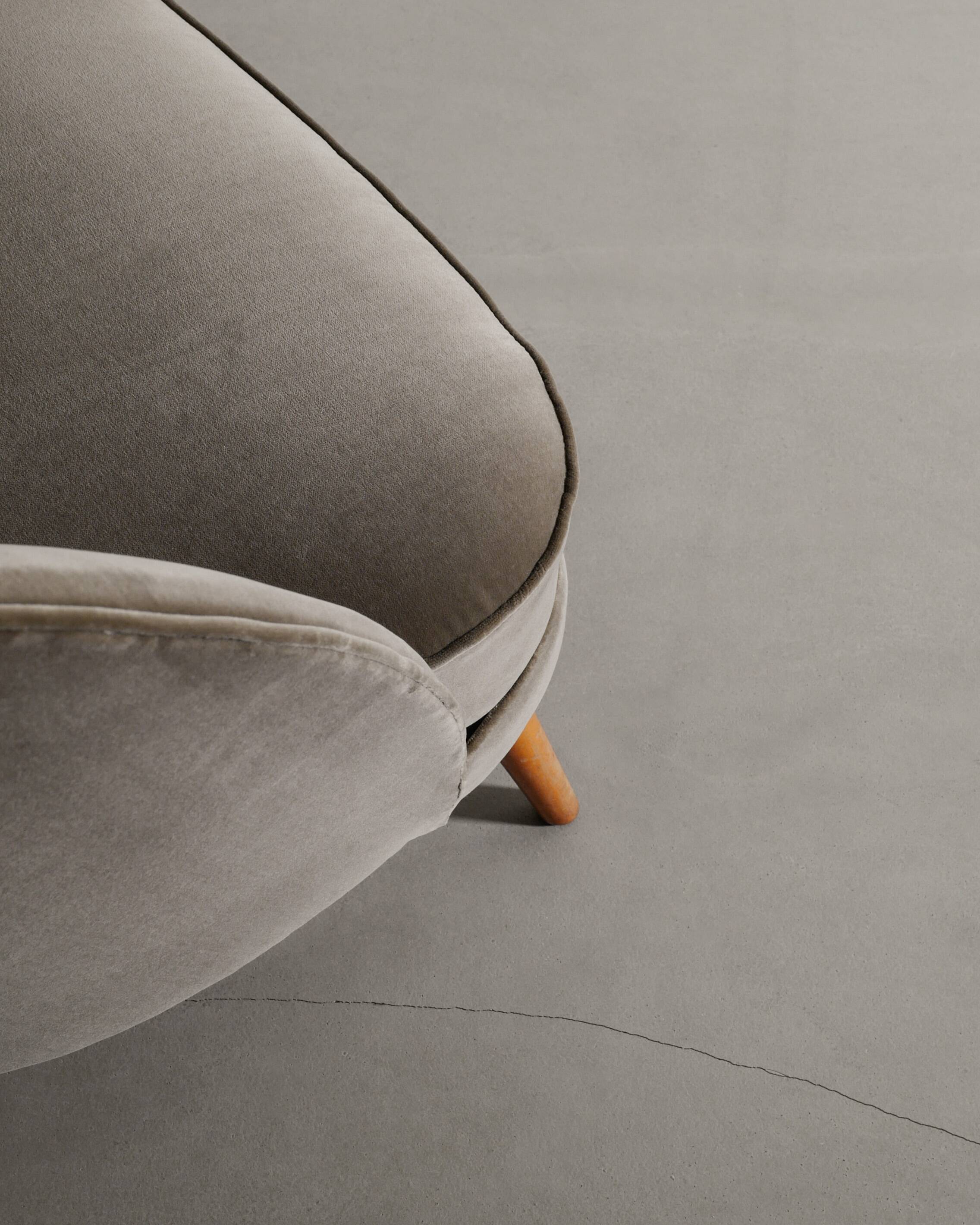 Swedish Sculptural Wooden Asymmetrical Armchair by Arne Norell, 1950s