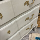 Commode louis XV blanche et bois brut