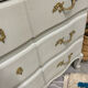 Louis XV chest of drawers in white and raw wood