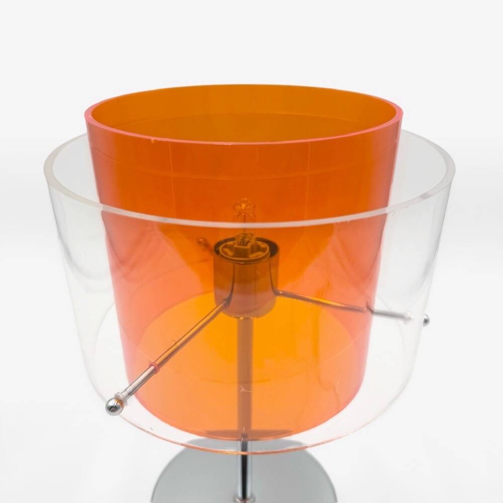 Orange and chrome plexiglass lamp from the 90s.