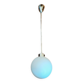 Minimalist opaline and chrome steel pendant light