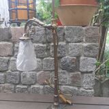 tulip lamp, articulated, art deco, bronze feet