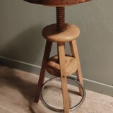 Wood stool with tripod screws