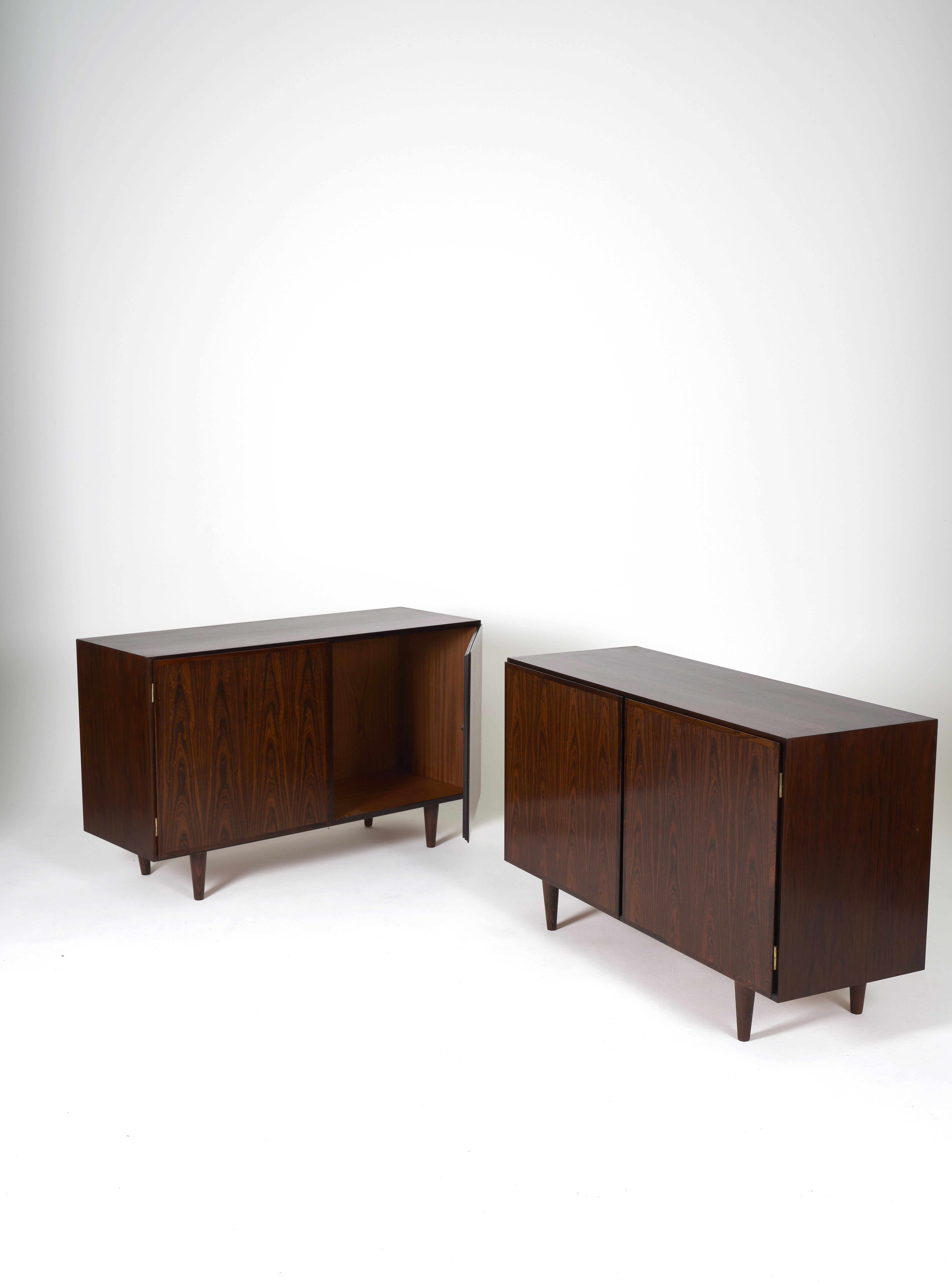 Pair of Scandinavian rosewood sideboards Omann Jun 1960s