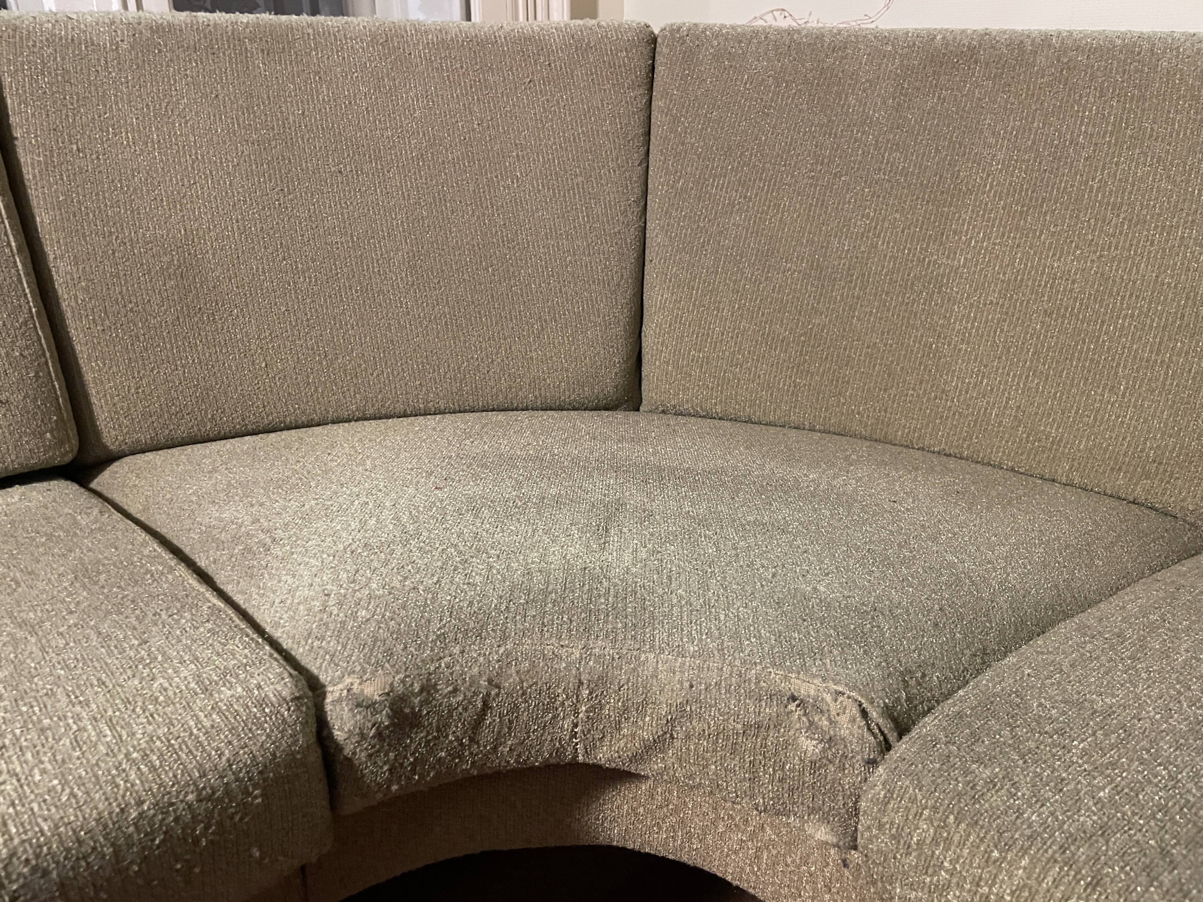 1950s almond green corner sofa