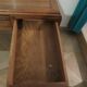 Vintage Art Deco schoolmaster's desk - double-sided - solid wood - 1940s/50s