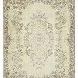 Handwoven antique beige rug 208 cm x 302 cm