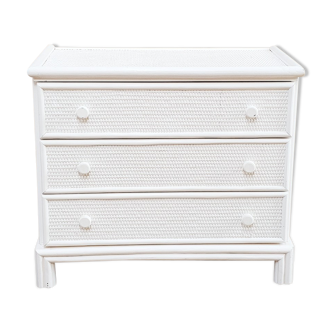 Vintage dresser in white rattan